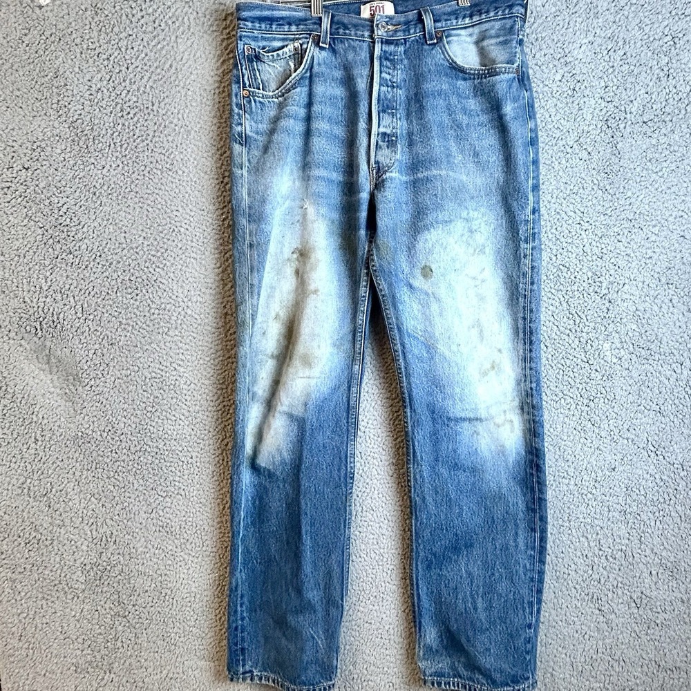 VTG Levis 501XX Button Fly Jeans Men 33x32 (originally 36x36) Y2K Worn In Denim